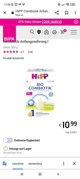 Mlieko Hipp - rozdiely