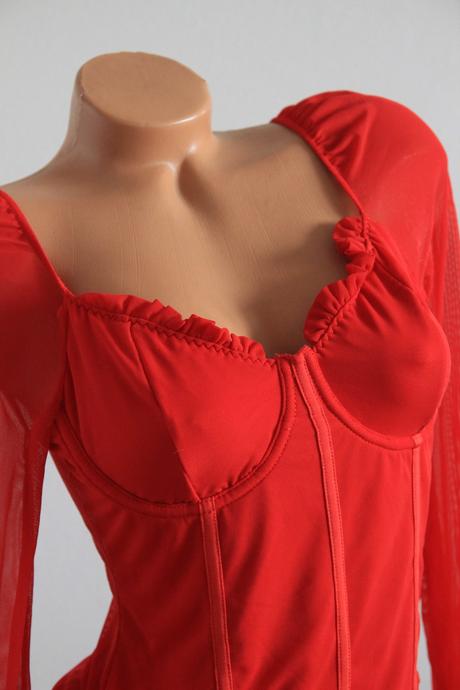 Červený body top, s/m, s