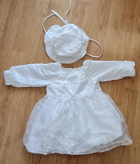 Šaty na krst s klobúčikom, baby,80