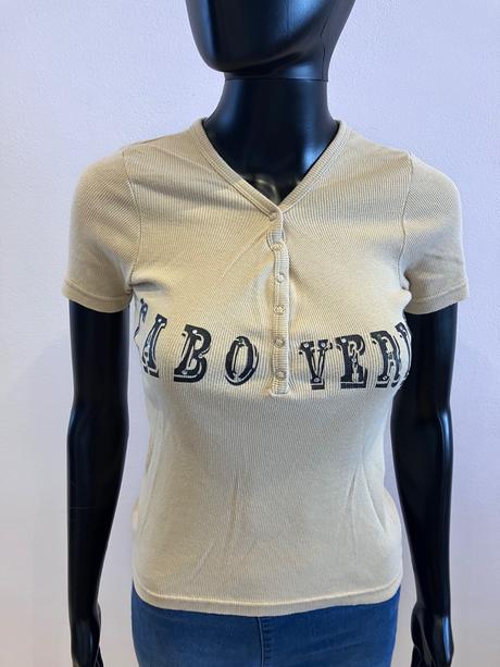 Dámske vrúbkované tričko s nápisom (m), m