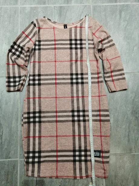 Šaty pletené v štýle burberry, káro, vs-m, m