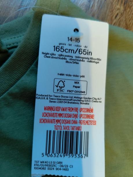 Sada triciek s visačkou, tesco,170