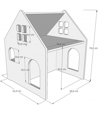 Edukačný stolík v tvare domčeka, 