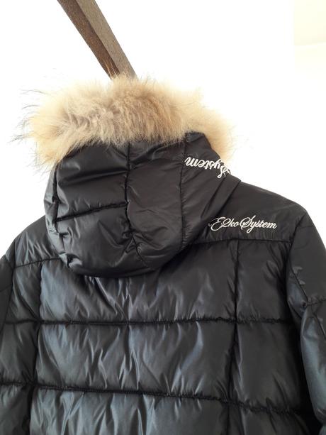 Prešívaná zimná bunda s pravou kožušinou, s