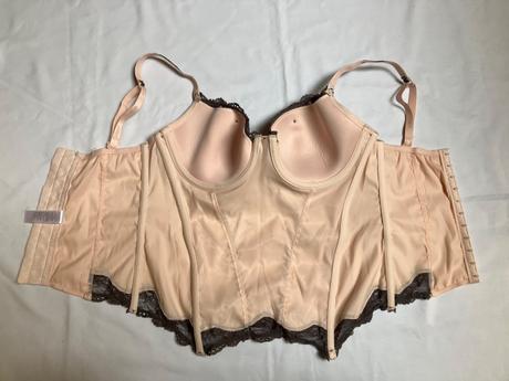 Dámsky lesklý béžový korzet na ramienka, m