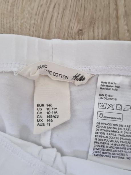 Legíny bavlnené krátke hm biele, h&m,146