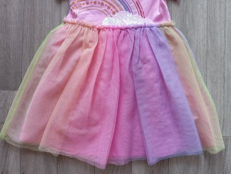 Lesklé dúhové šaty trblietky flitre 110, primark,110