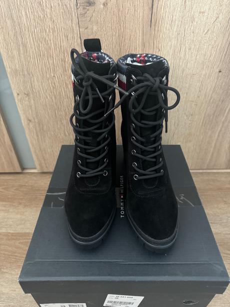 Kožené čižmy tommy hilfiger, tommy hilfiger,39