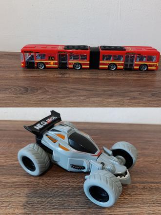 Veľký kĺbový zvukový autobus + autoformula drak,
