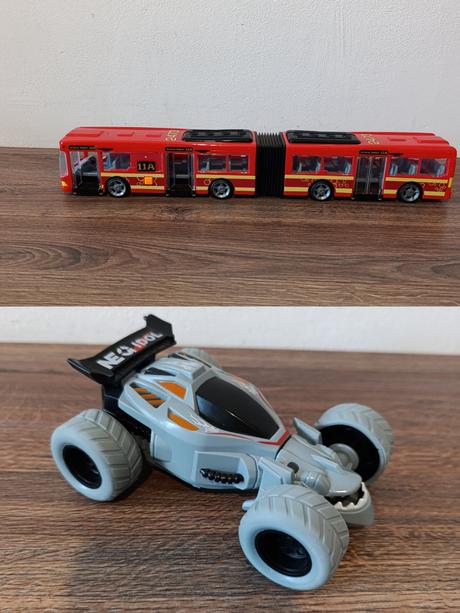 Veľký kĺbový zvukový autobus + autoformula drak,