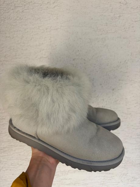 Ugg sive zimne kozene cizmy s velkou kozusinou, ugg,38