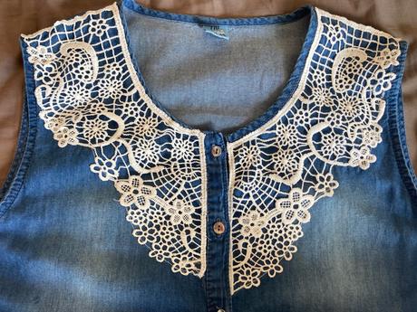 Jeansove saty s cipkou, 170