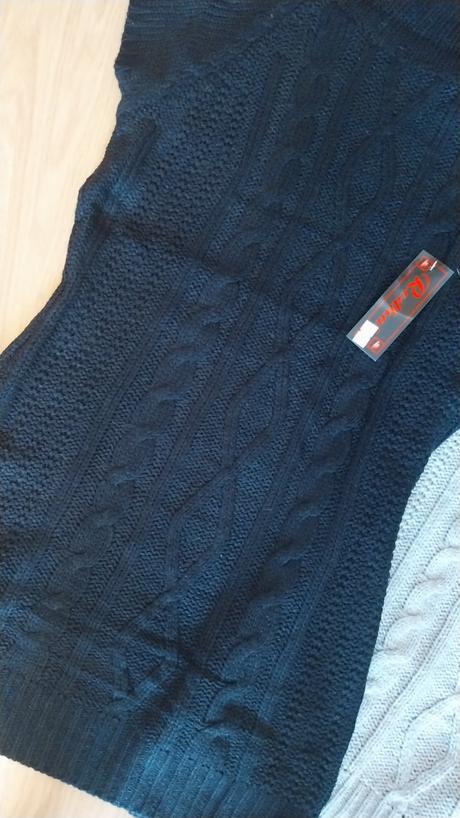 Sedy a cierny sveter s visackou xl/xxl, xl / xxl