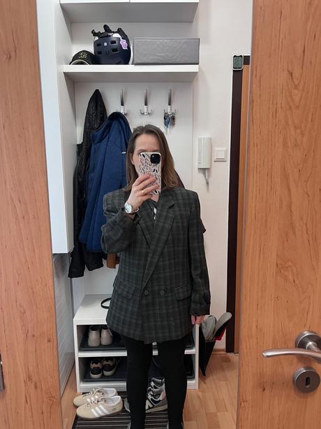 Vintage kárované sako, s