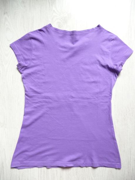 Fialové tričko s nápisom, new yorker,s