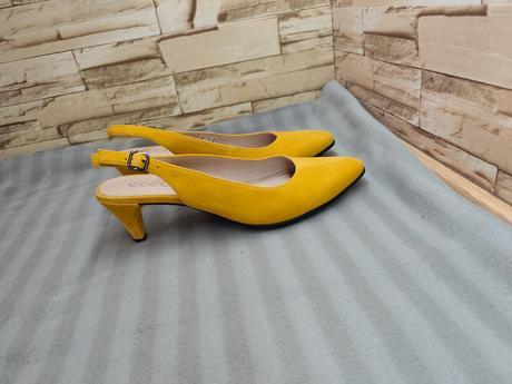 Ecco 40 - dámske kožené žlté sandále, ecco,40