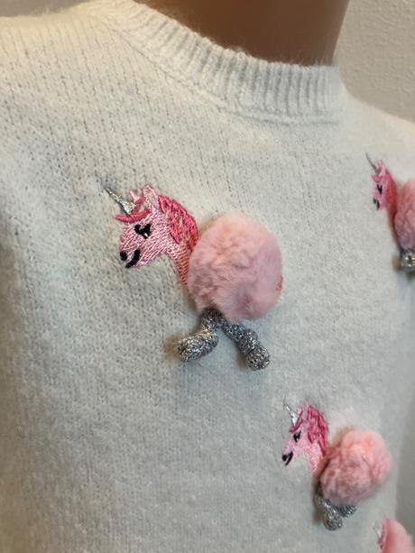 Dievčenská huňatá mikina s jednorožcom (4-5r.), primark,110