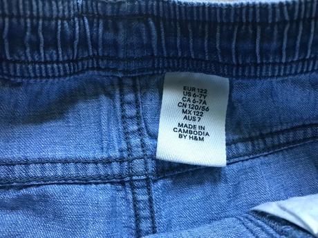 Kraťasy riflove 6-7 rokov, h&m,122