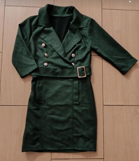 Semišové šaty zelené, m