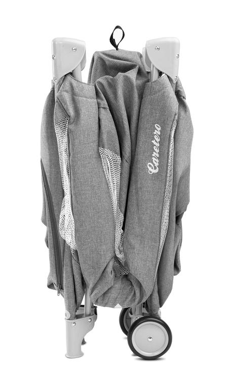 Caretero cestovná postieľka basic plus grey, šírka (cm): 60,dĺžka (cm): 120