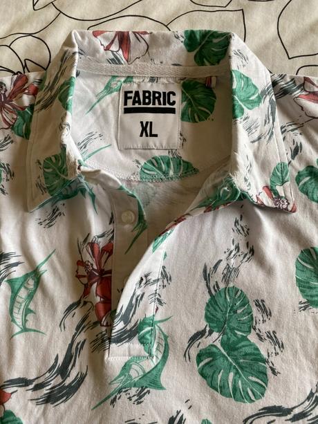 Bavlnená polokošeľa s potlačou fabric v. xl, xl