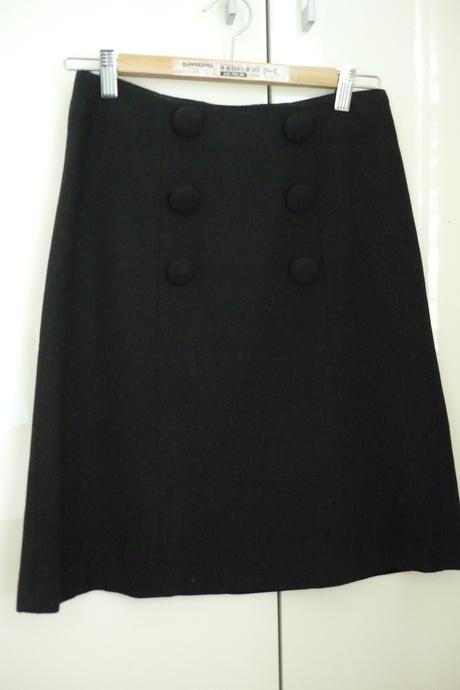 Cierna elegantna vlnena sukna, h&m,36