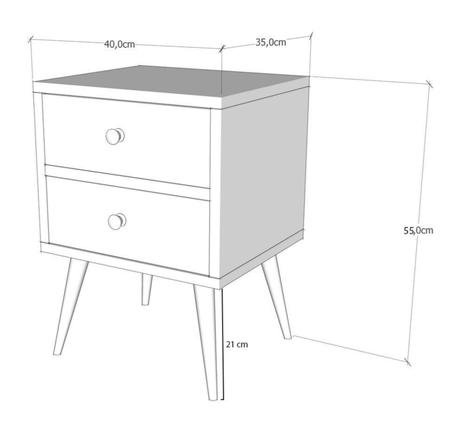 2x nočný stolík liza malmö - biela/orech, 