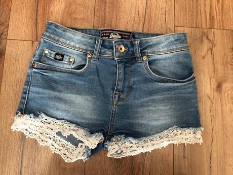 Damske riflove sortky superdry 25, superdry,xs