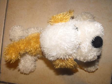 Plyšový psík s obojkom,