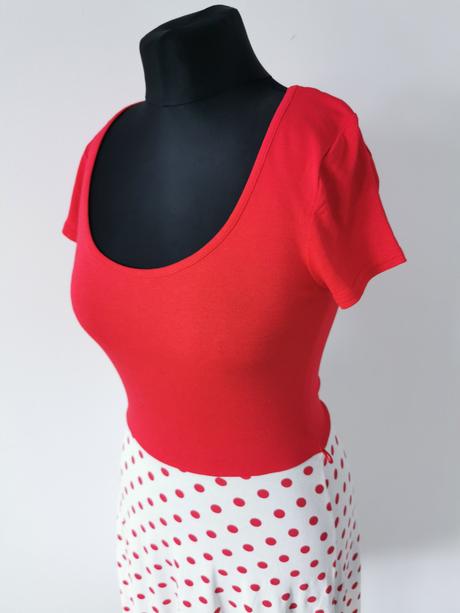 Červené bodkované šaty bonprix, bonprix,s