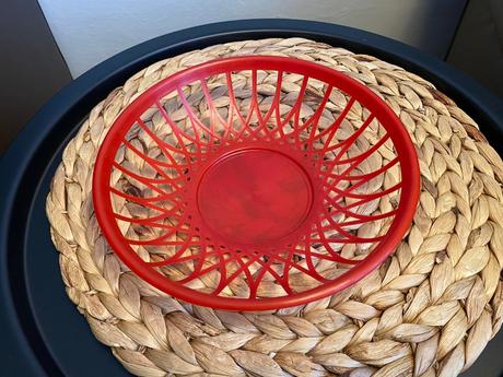 Retro plastový košík - červený, 