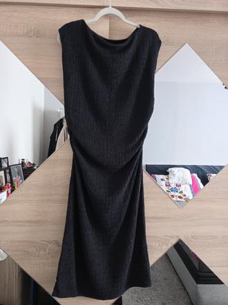 Vrúbkované dlhšie šaty, h&m,xl