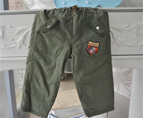 Zateplené olivové nohavice-80, 80