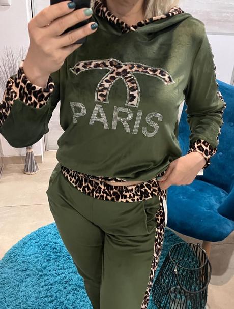 Dámska zamatová súprava s kapucňou (uni), l / m / xl