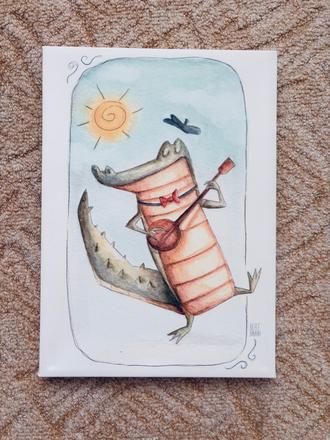 Detský obraz s krokodílom,