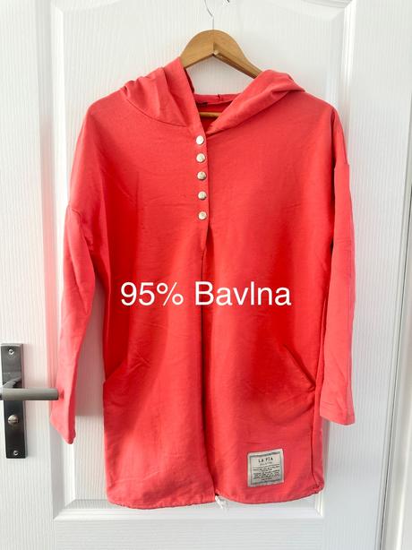 Koralová tunika s kapucňou  la pia, 