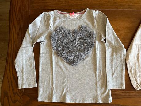 Tričká s 3d aplikáciou - dvojset 122/128, h&m,122