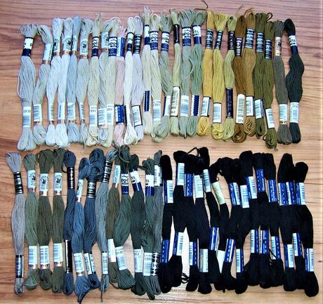 Mulinky na vyšívanie-rôzne farby a značky,