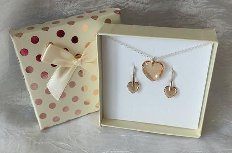 Strieborná súprava srdce, 