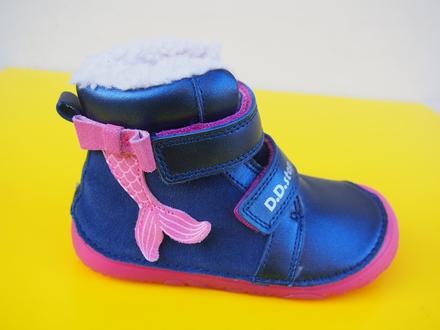 Detské kožené zimné topánky ddstep 073 barefoot, d.d.step,26 - 31