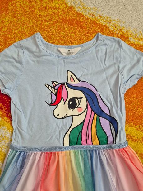 Šaty s jednorozcom, h&m,134