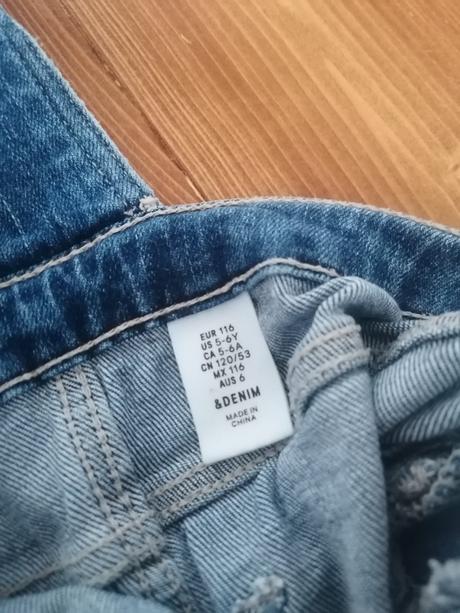 Riflové kraťasy h&m 116 na traky, h&m,116