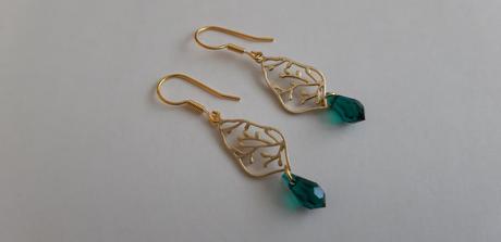 Pozlátené strieborné náušnice so swarovski slzou,