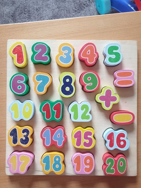 3x drevene hracky rybolov+cislice, 