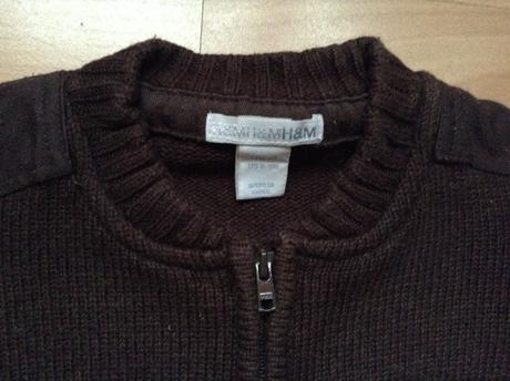 Teplúčky hnedý svetrík, 9-12m, h&m,80