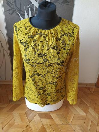 Žlty krajkovany top, zara,m