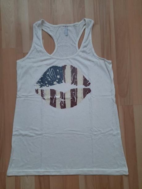 Pohodlné tielko s potlačou, fishbone,l