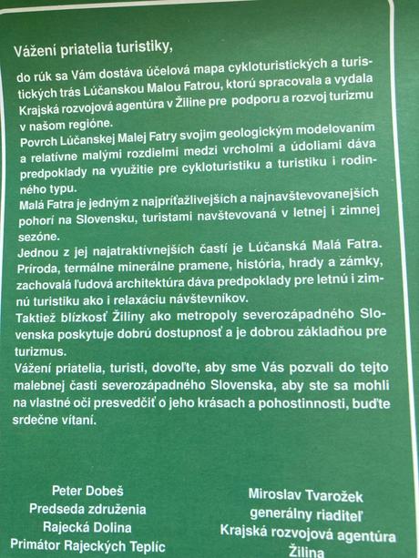 Podrobná cykloturistická mapa -lúčanská malá fatra, 