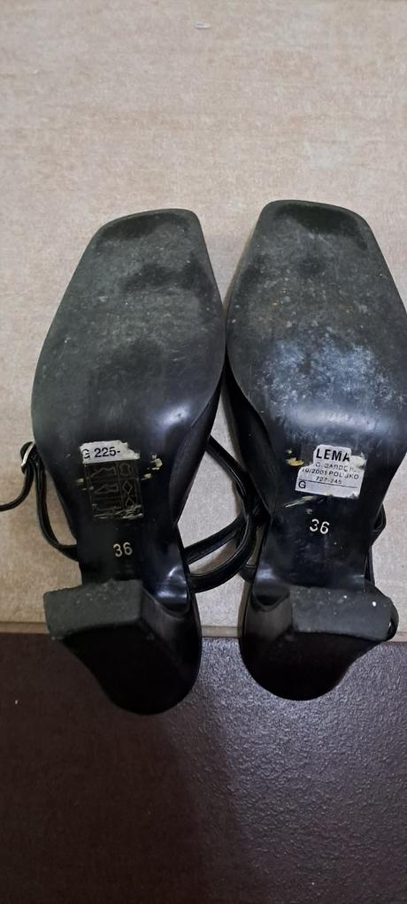Čierne kožené lodičky, veľ. 36, 36