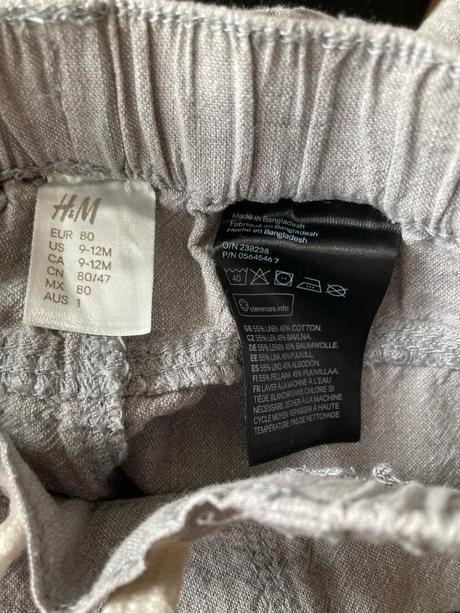 Lanovo bavlnene kratasy/sortky/nohavice, h&m,80